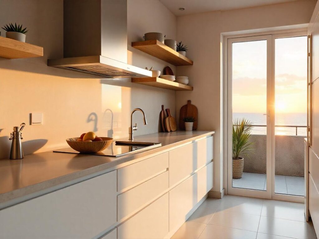 Acrylic panels used on kitchen cabinets.