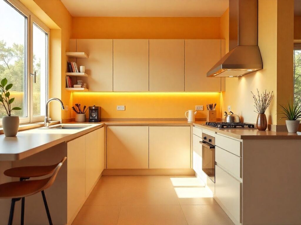 Matte Acrylic panels used on kitchen cabinets.